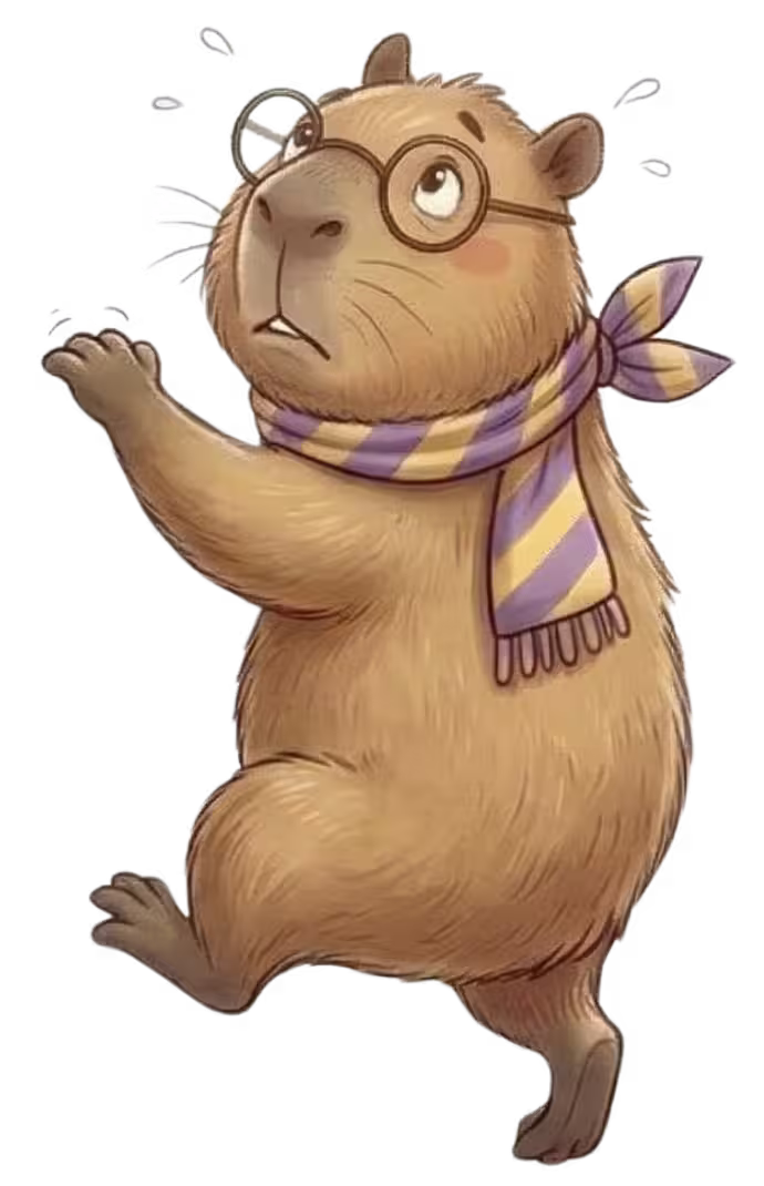 Capybara mascot hanging