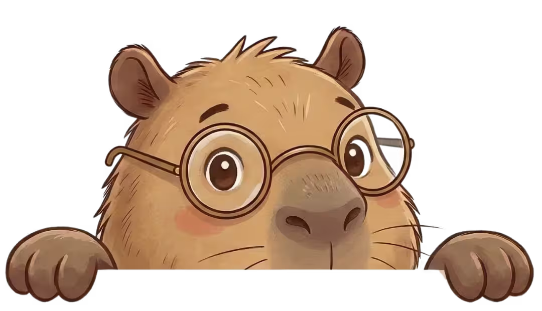 Capybara mascot peeking